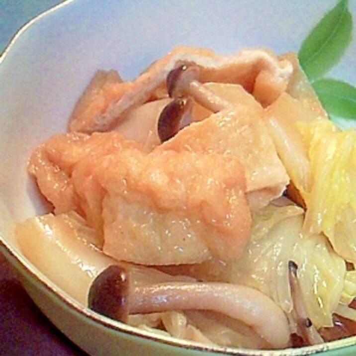 素材の味♪白菜と油揚げとしめじの煮物